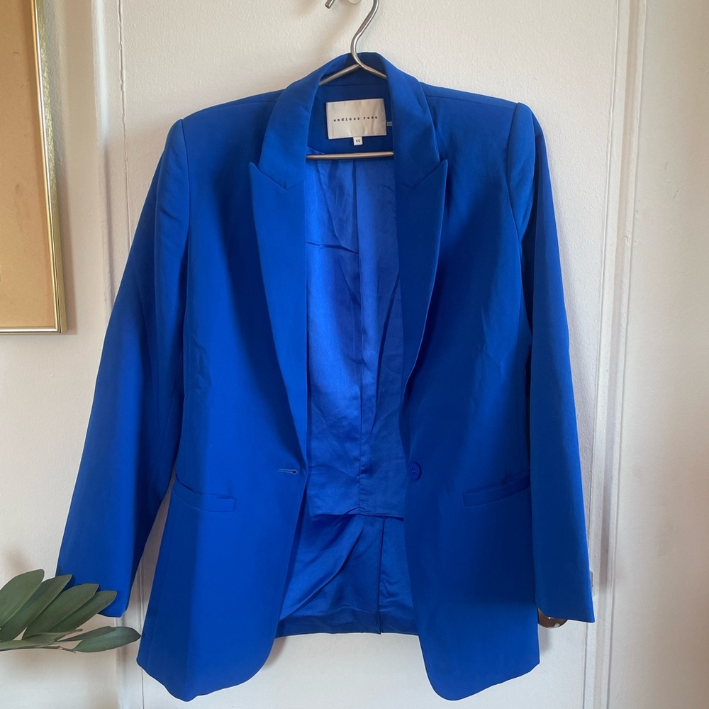 Endless Rose Blue Blazer / single breasted jacket with lapels size XS
